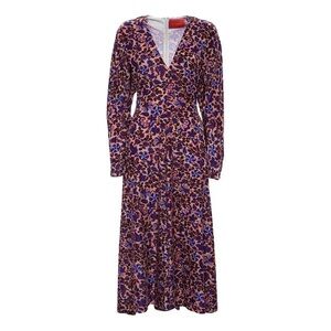 La DoubleJ Velvet Stretch V Kenny Dress in Ortica NWT